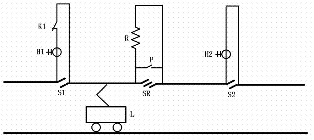 Damping type automatic -passing phase separation switching device for electrified railways