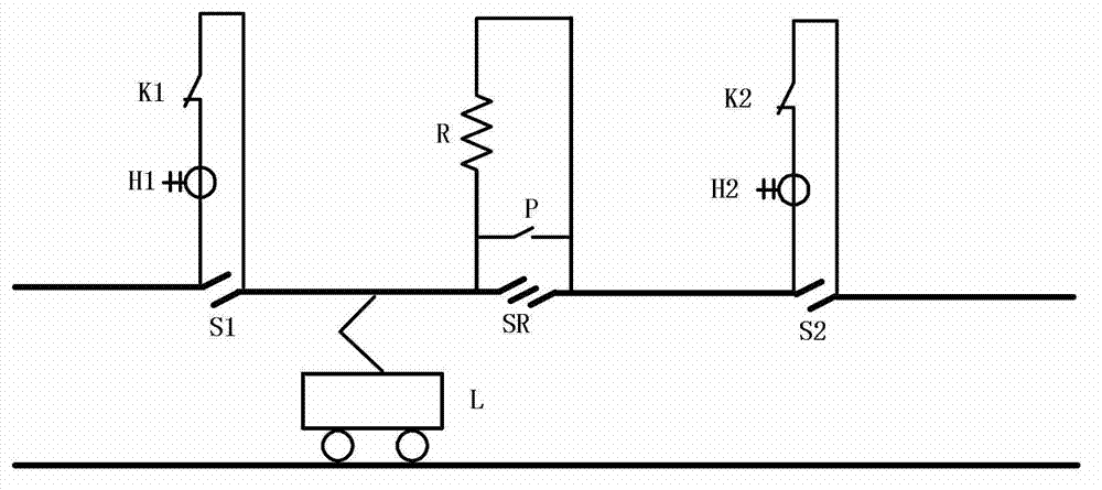 Damping type automatic -passing phase separation switching device for electrified railways