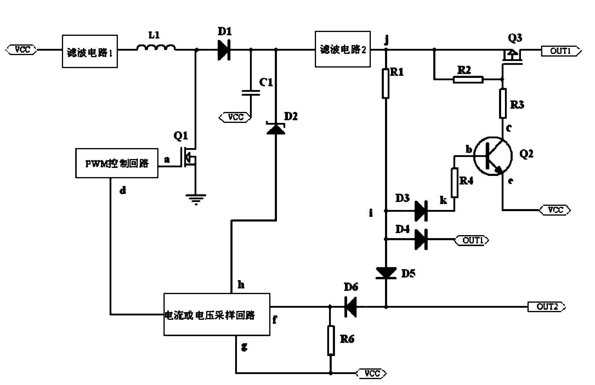 BOOST circuit with short circuit protection function