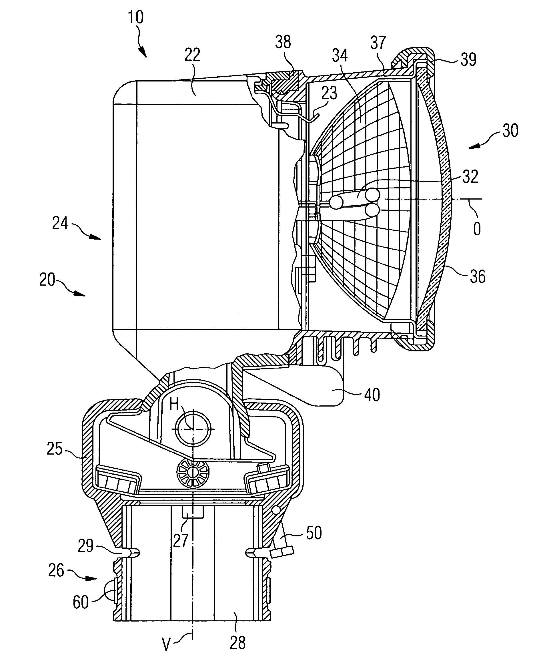 Unidirectional lighting device for illuminating objects and/or for marking lanes, preferably in the airport area