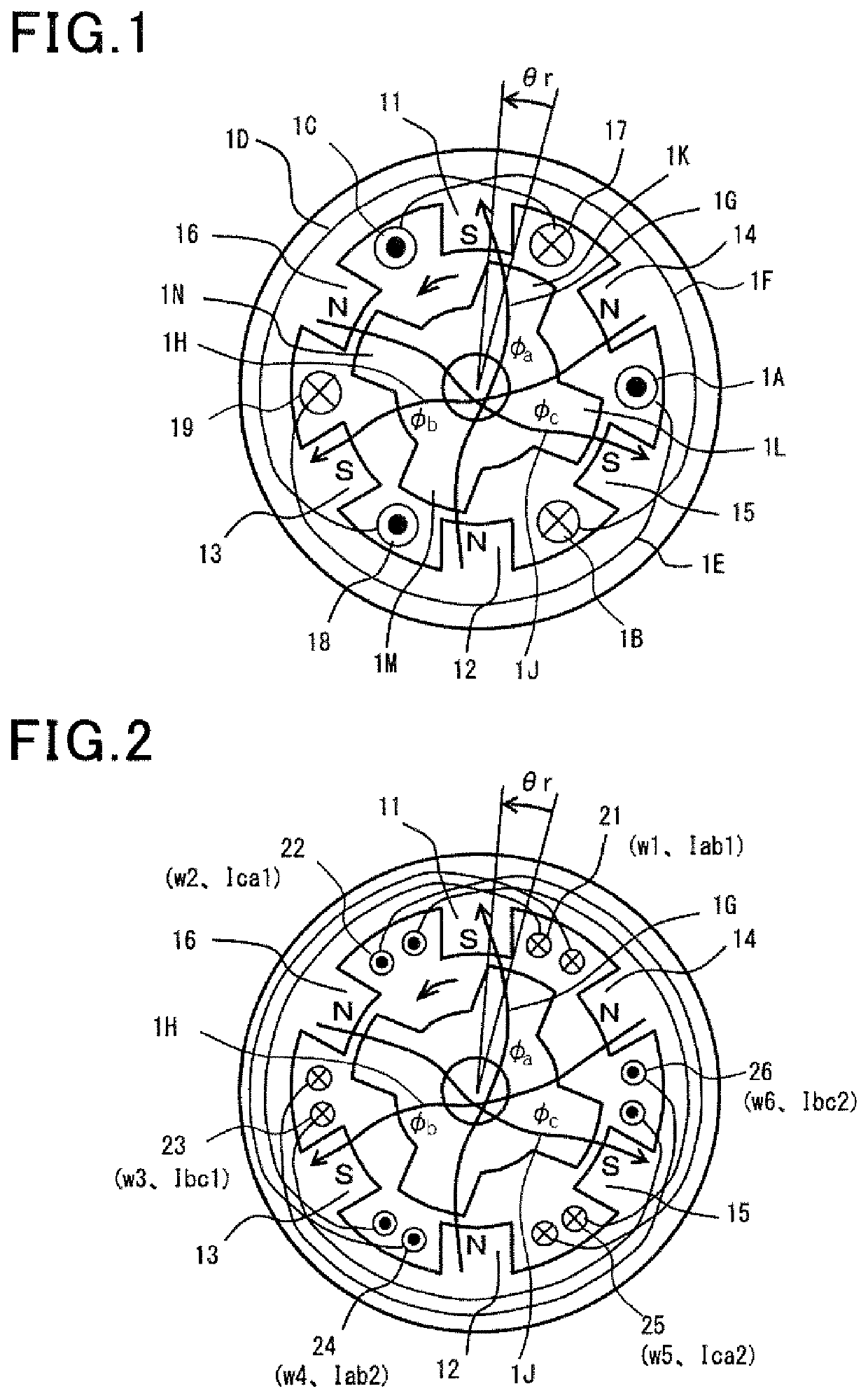Motor and control device therefor