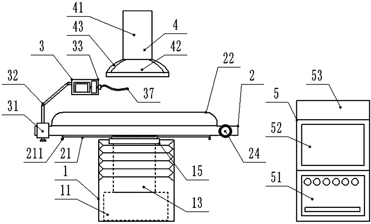 Cardiac radiography surgical device with position capable of being adjusted automatically for department of cardiology