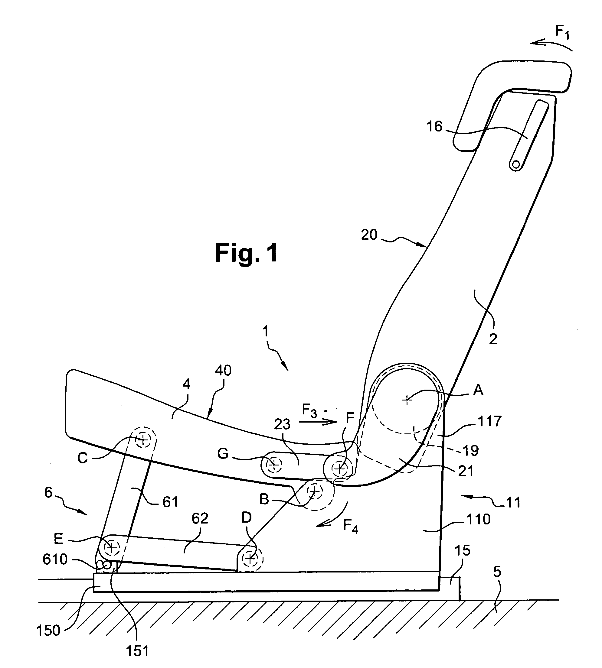 Arrangement for a seat for an automobile vehicle to limit its overall lengthwise size