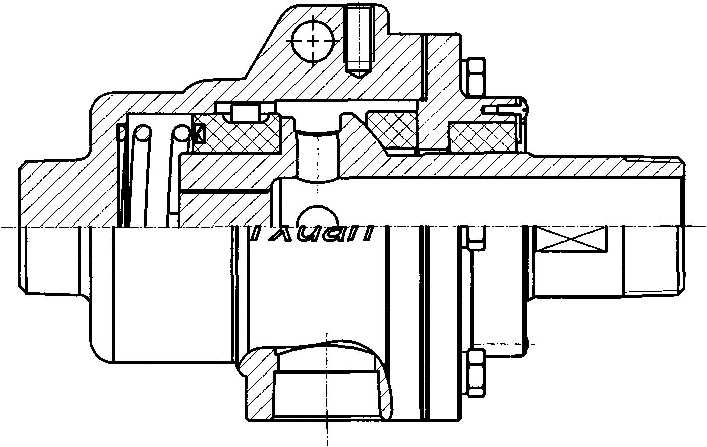 Rotary joint with temperature difference zone structure
