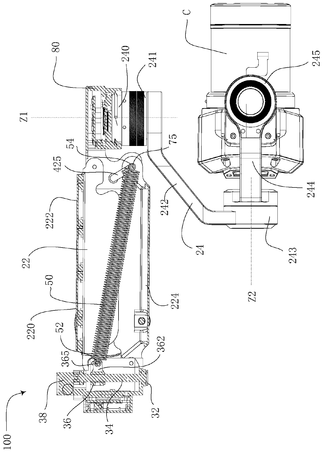 Vertical stability enhancing mechanism, gimbal device and image capturing system