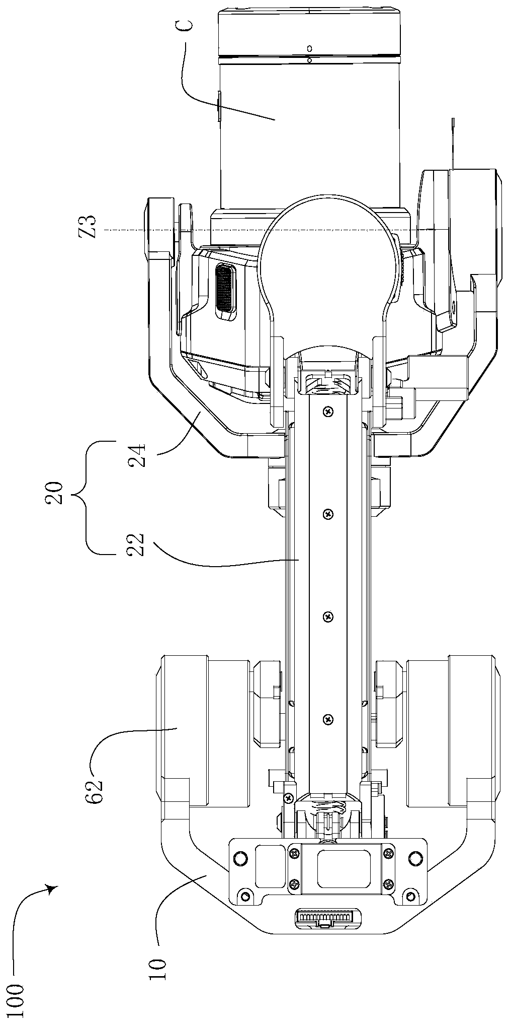 Vertical stability enhancing mechanism, gimbal device and image capturing system