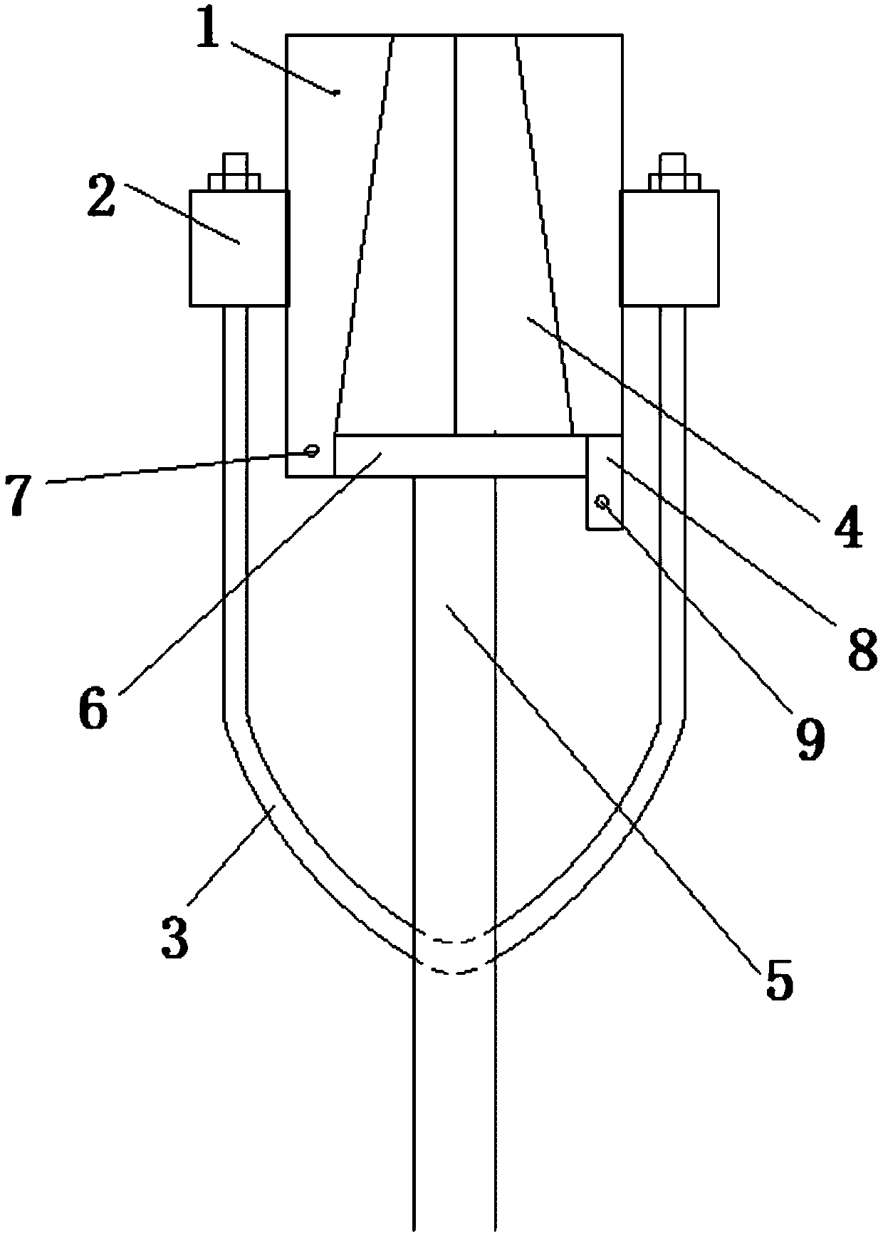 Wedge-shaped strain clamp