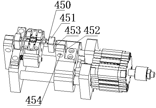 Rear welding head of machine for welding edges of two sides of electronic element