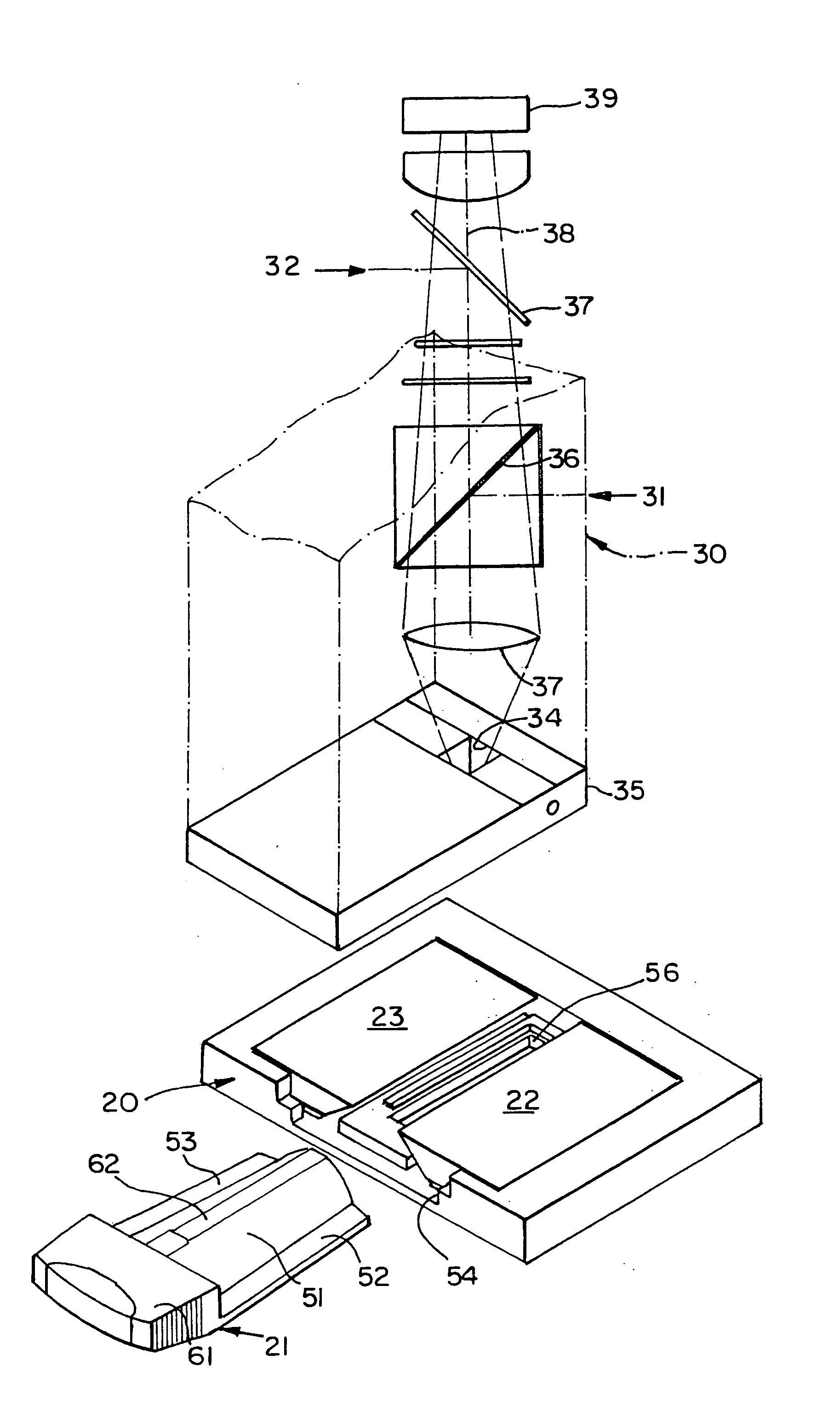 Cartridge for containing a specimen sample for optical analysis