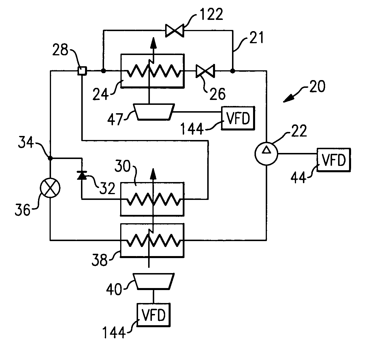Refrigerant system with variable speed compressor and reheat function
