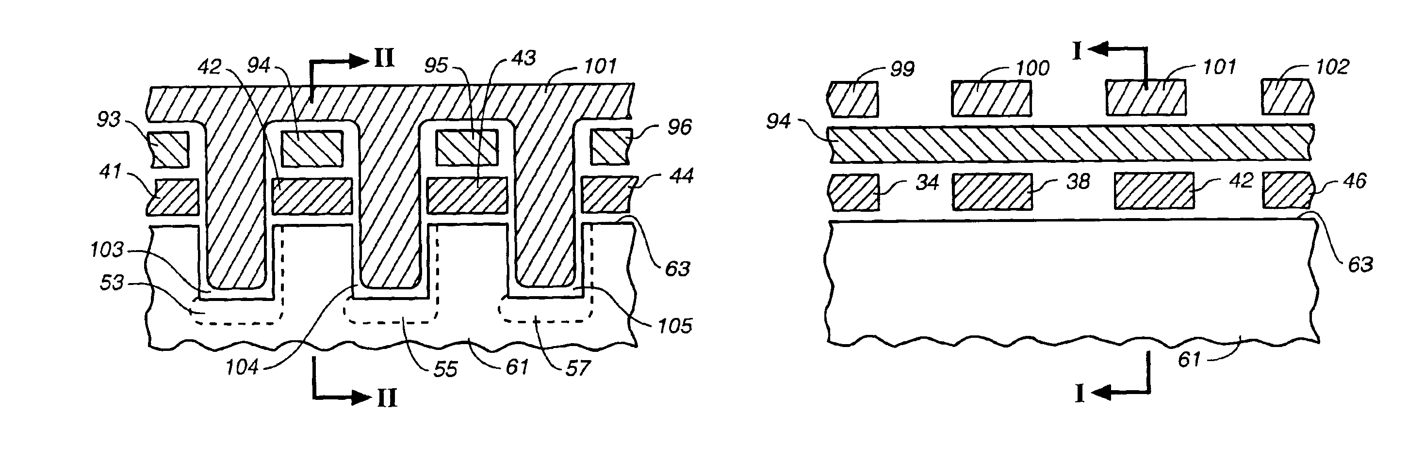 Non-volatile memory cells utilizing substrate trenches