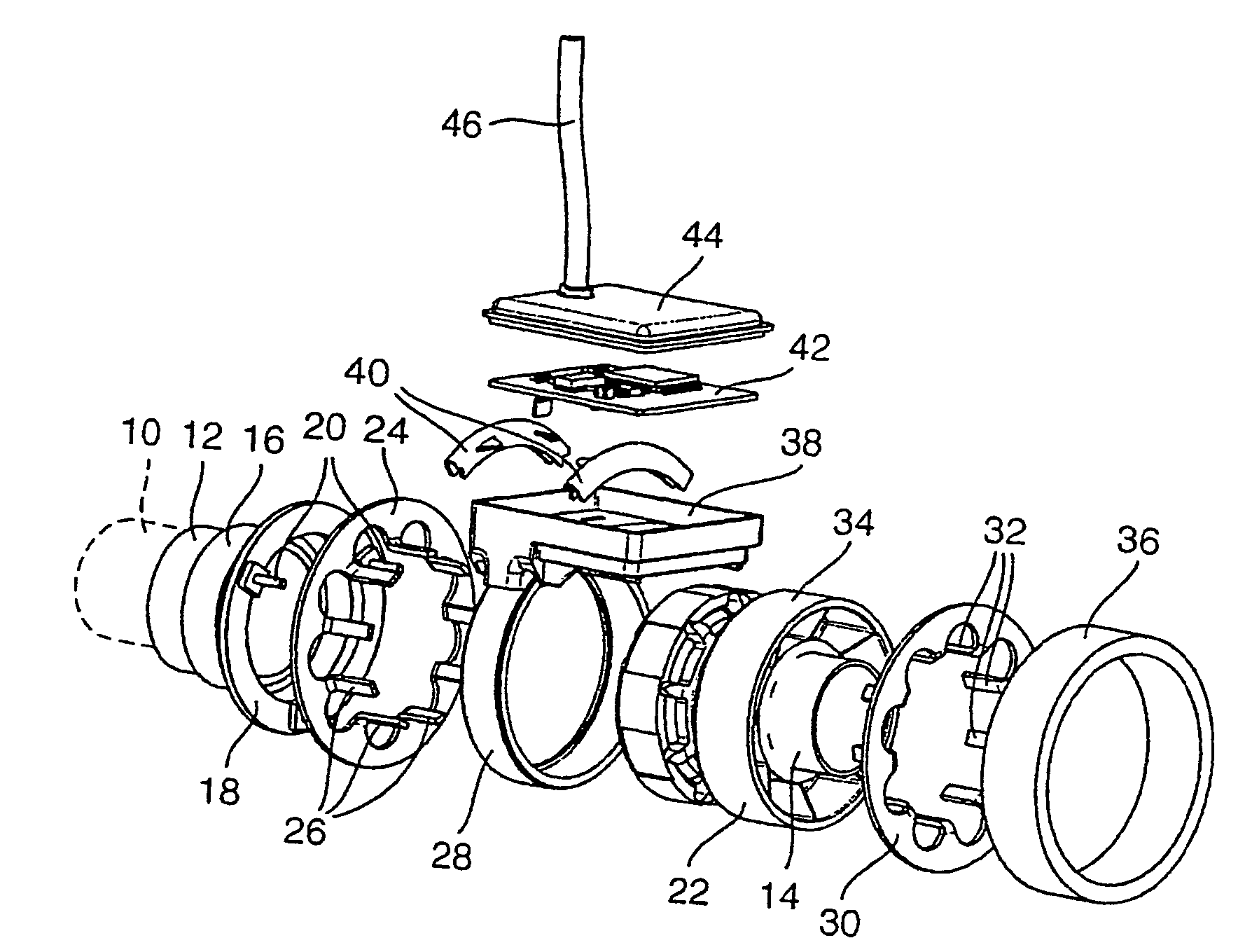 Device for determining a steering angle and a torque that is exerted on a steering shaft