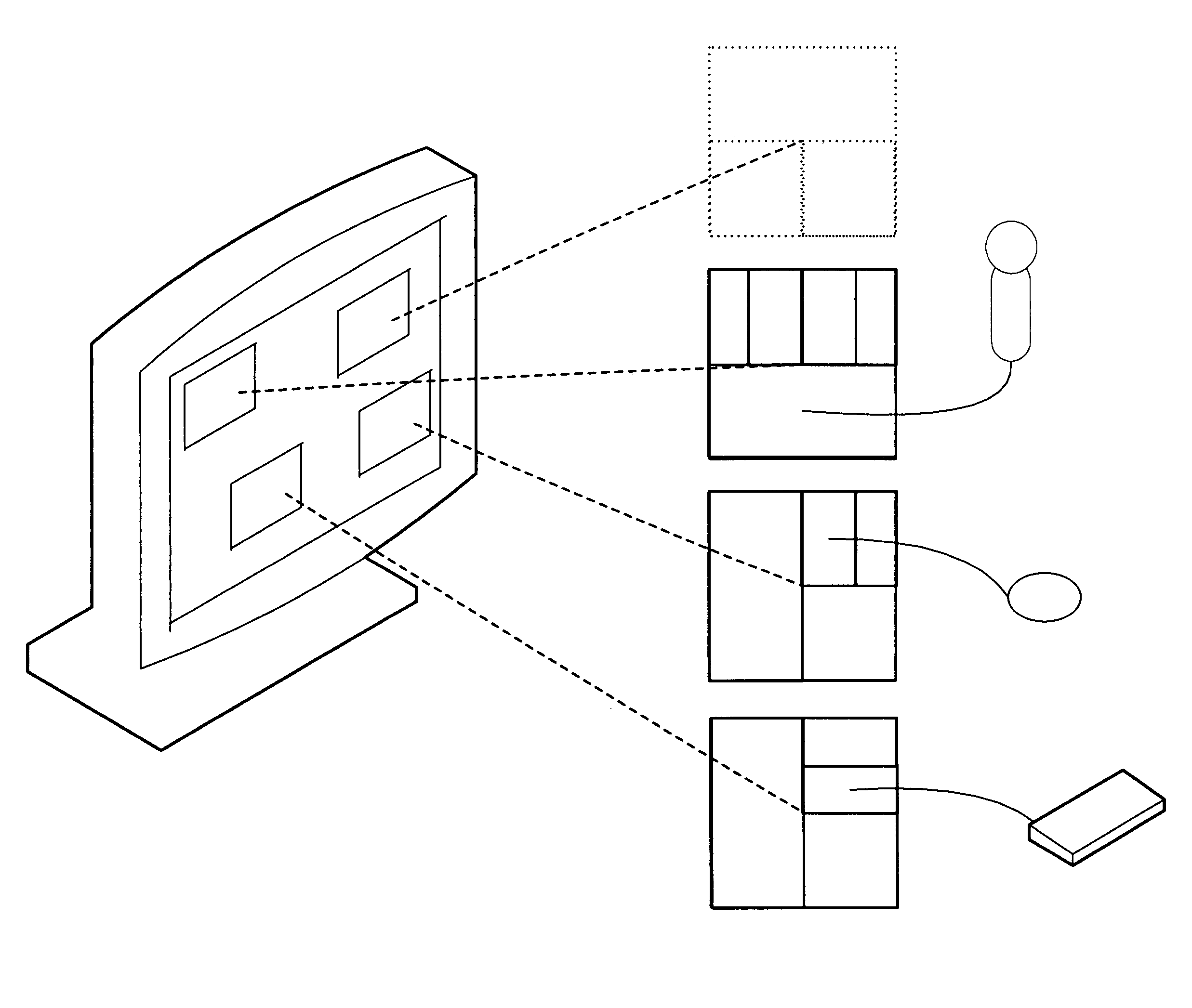 Multiple shell multi faceted graphical user interface