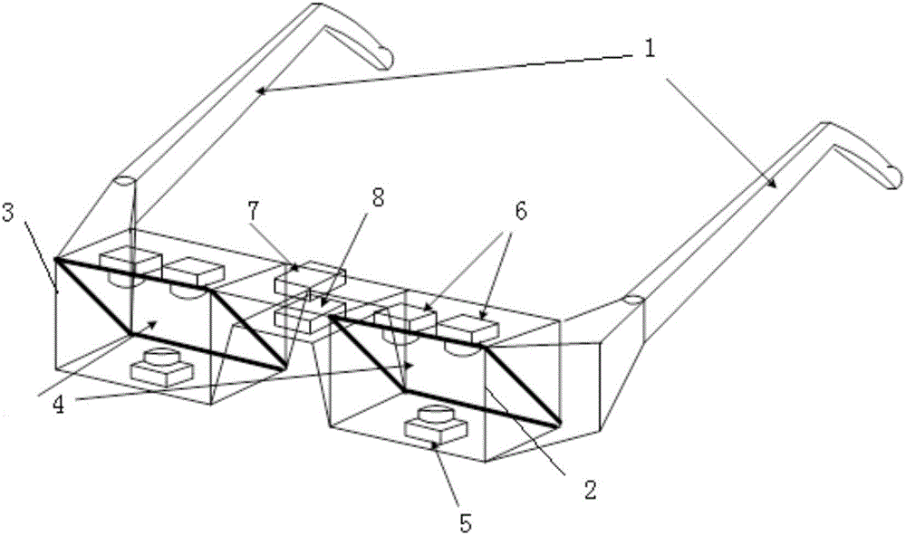 Space geometrical quantity measurement method of using sight fixation points of free space