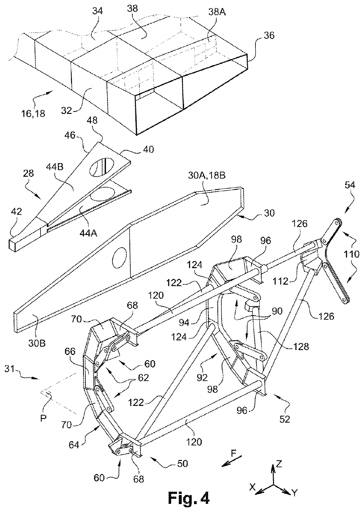 Assembly for an aircraft comprising an engine of the “open rotor puller” type and means for attaching the latter to the rigid structure of an attachment pylon