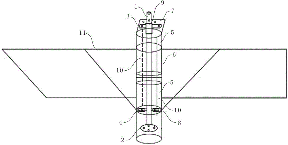 Observation bracket for acoustic Doppler current profiler