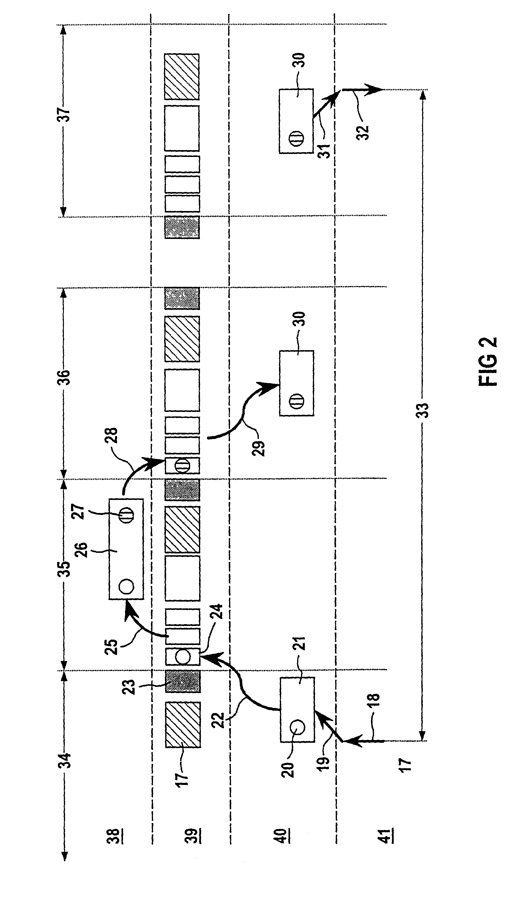 Synchronous, clocked communication system with relative clock and method for configuring such a system