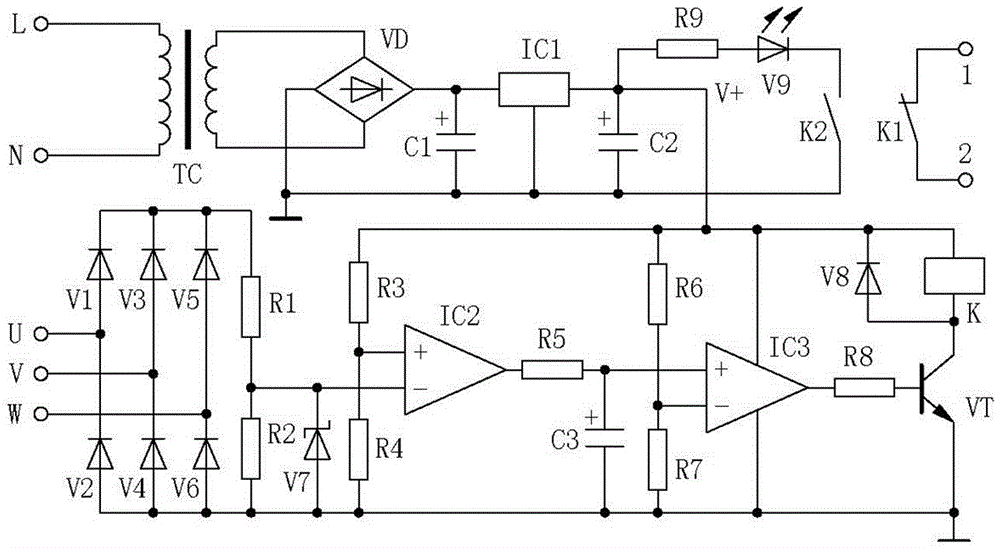 A Phase Loss Protection Circuit Composed of Voltage Comparators