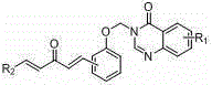 Pentadienone compound containing quinazolinone aryloxy group, preparation method and application