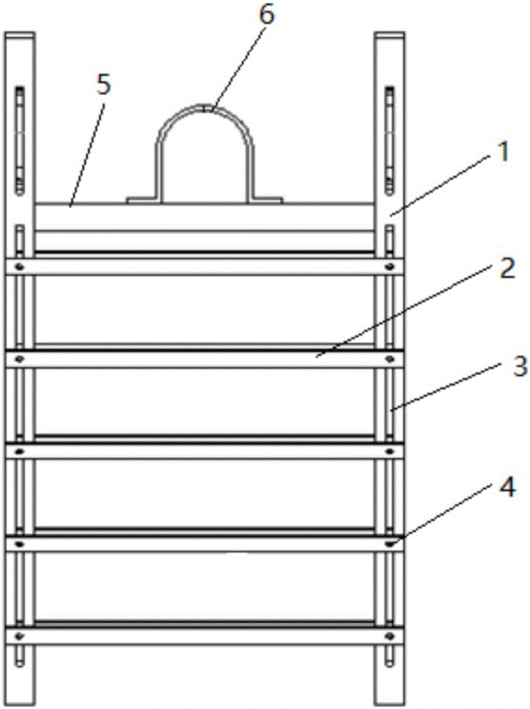 Fixing frame for metal sample sheet atmospheric corrosion exposure test