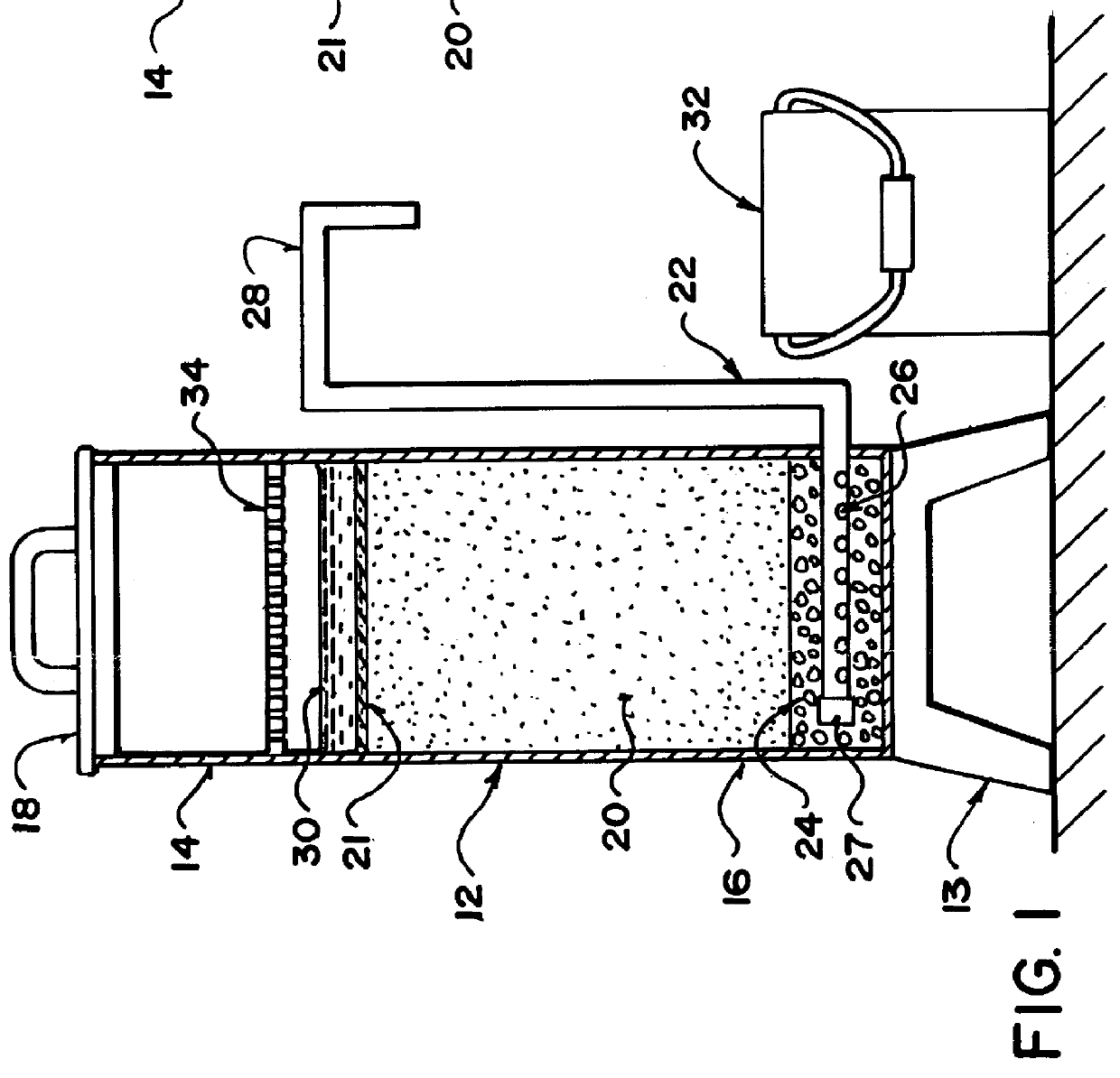 Slow sand filter for use with intermittently flowing water supply and method of use thereof