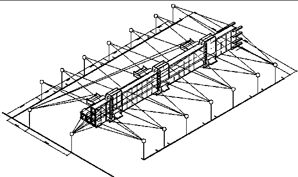 A method for measuring the size of super-large composite steel box-shaped steel columns and steel plate shear walls