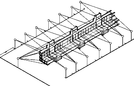 A method for measuring the size of super-large composite steel box-shaped steel columns and steel plate shear walls