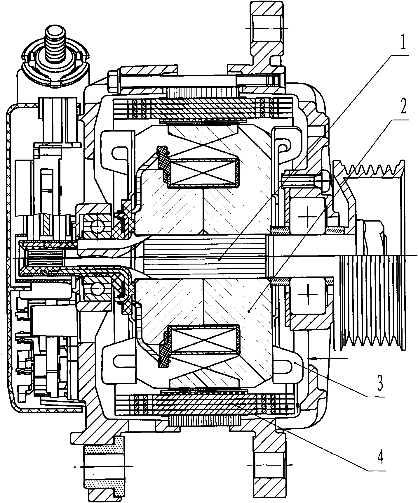 Generator stator structure