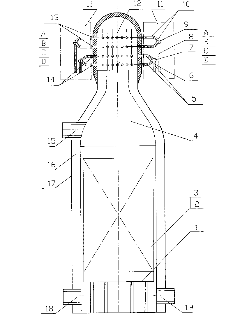 External distributor style top-burning hot-air furnace