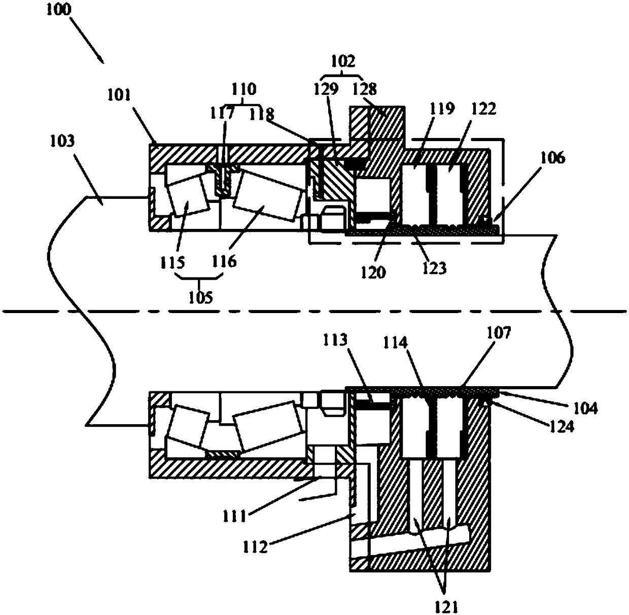 Brush-type sealing structure suitable for gearbox