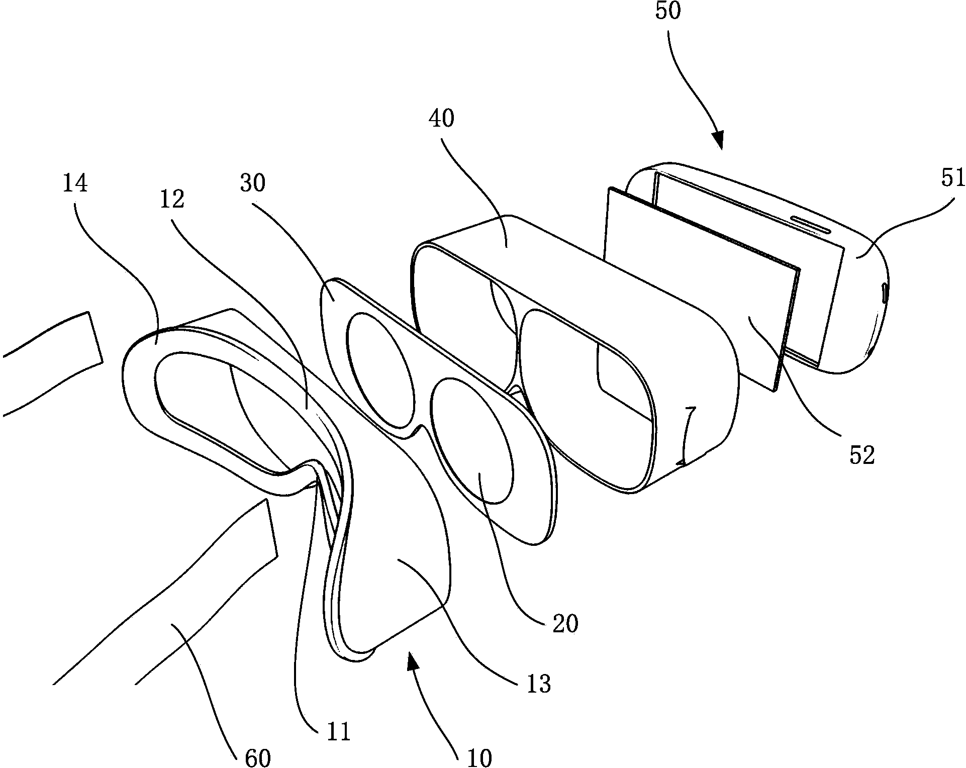 Head mounted lens amplifying electronic display device