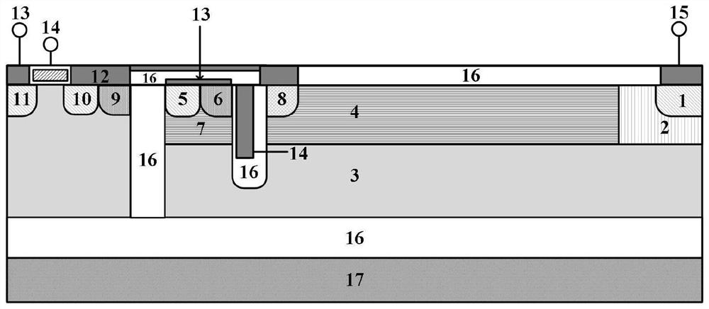 Integrated self-biased pMOS low turn-off loss SJ-LIGBT device