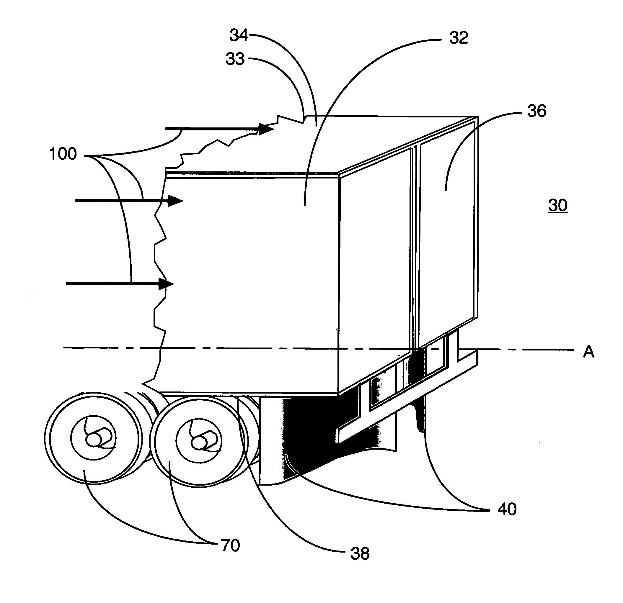 Undercarriage flow control device and method for reducing the aerodynamic drag of ground vehicles