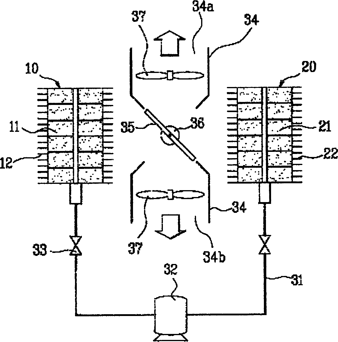 Temperature controller of hydrogen storage alloy cooling and heating air conditioner and its control method