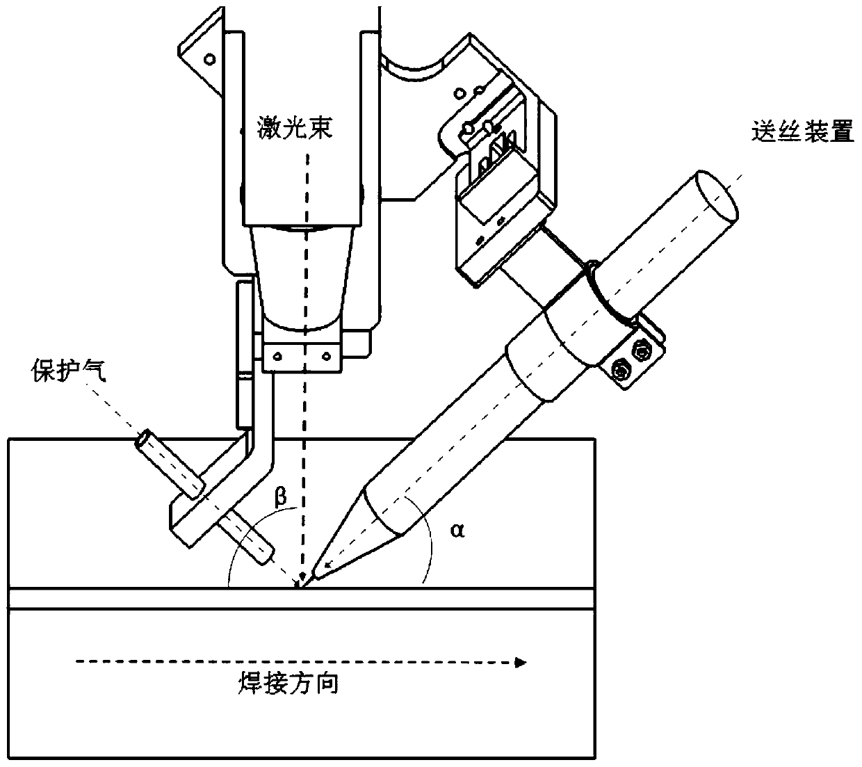 Swinging laser filler wire welding method of medium-thickness plate T-shaped joint fillet welding seam