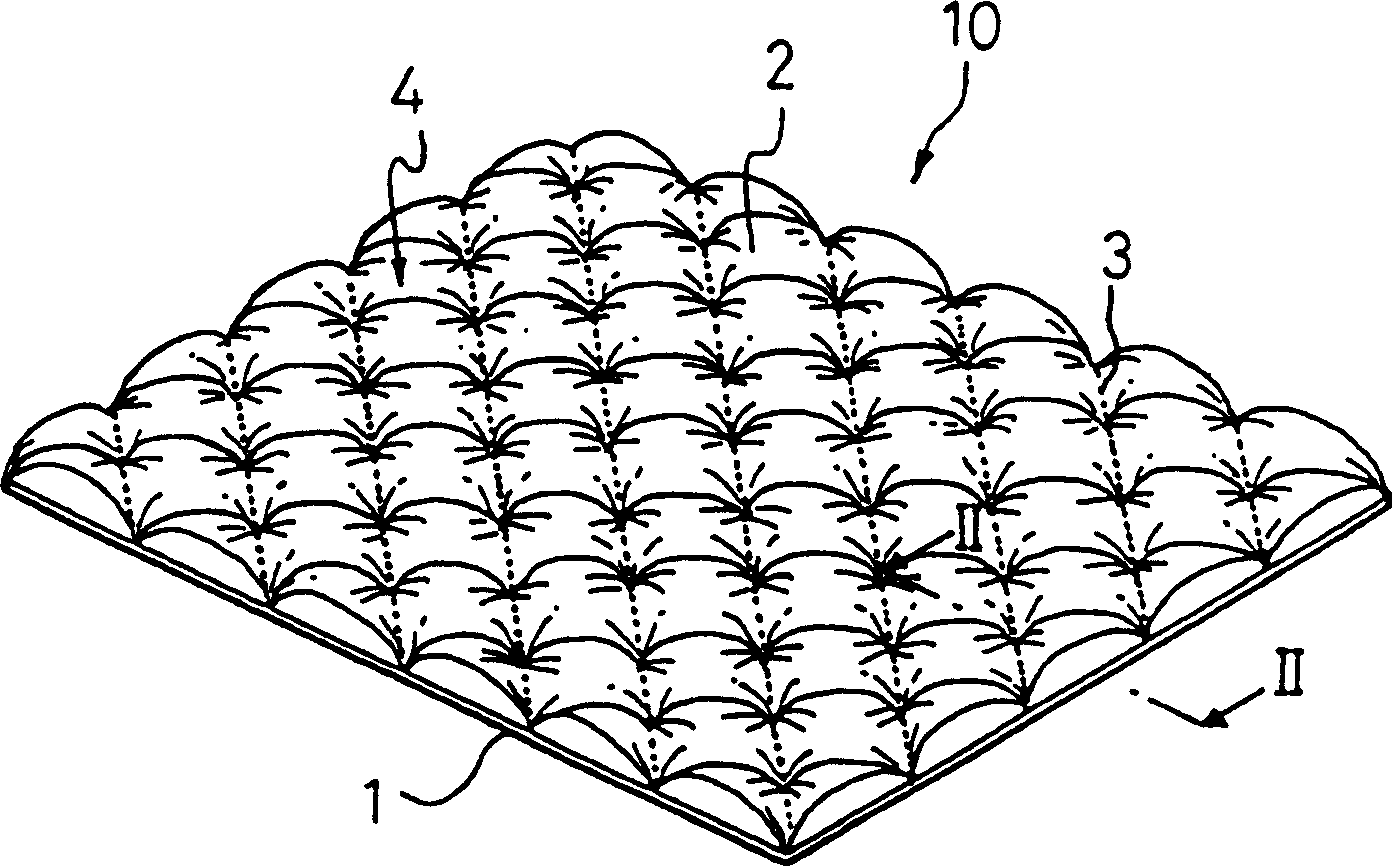 Bulk thin sheet material with 3-D embossment