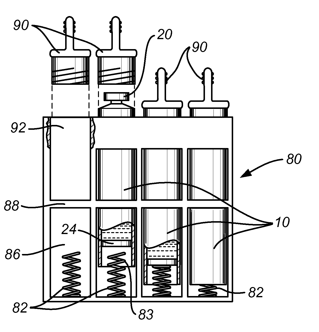 Methods and devices for sterilizing and holding buffering solution cartridges