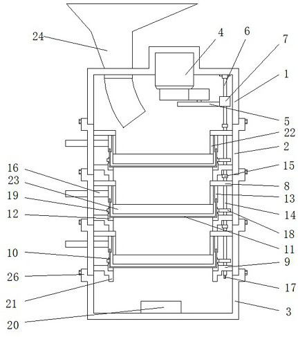 A chestnut processing and screening machine