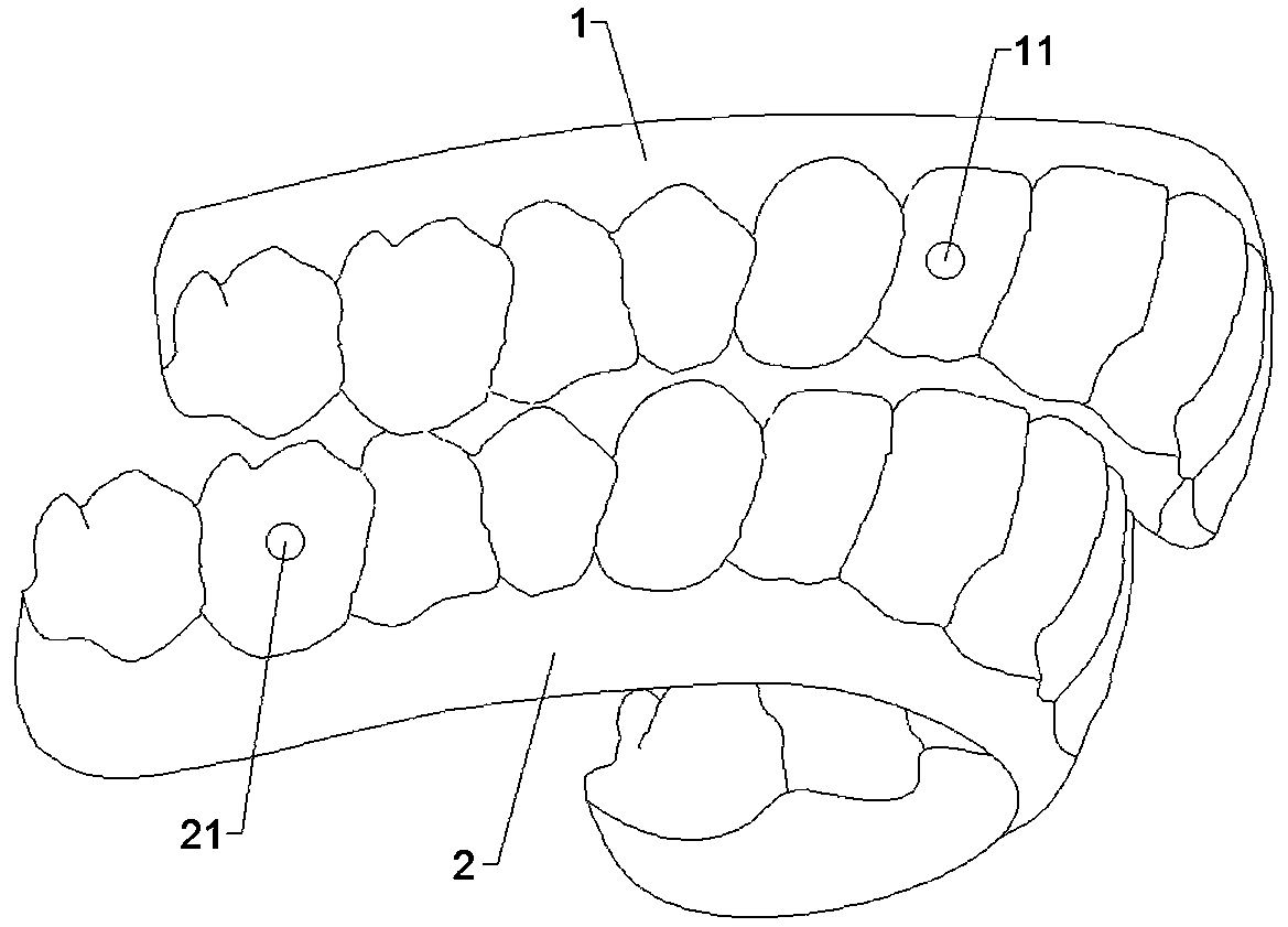 Composite device for simultaneously realizing three-dimensional movement of orthodontic teeth by extending mandible forwards
