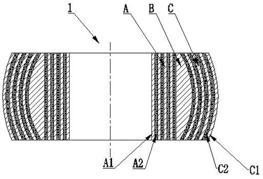 Laminated rubber and metal elastic bearing