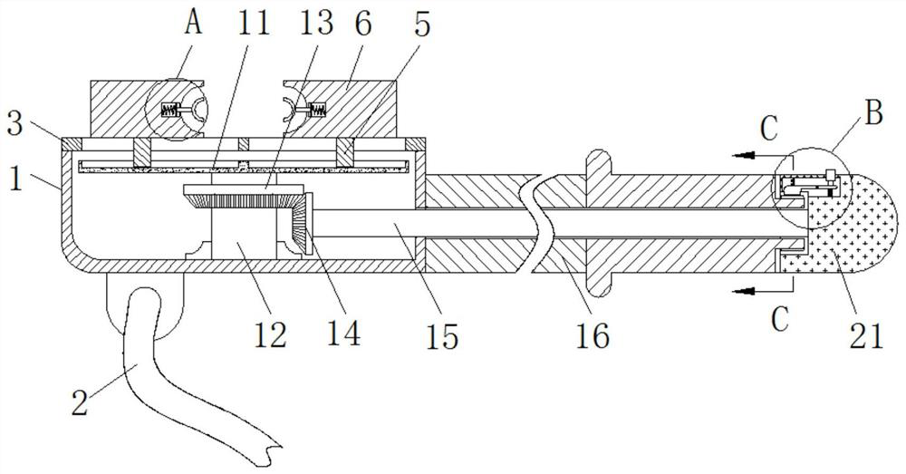 A cable grounding device using the principle of ratchet positioning