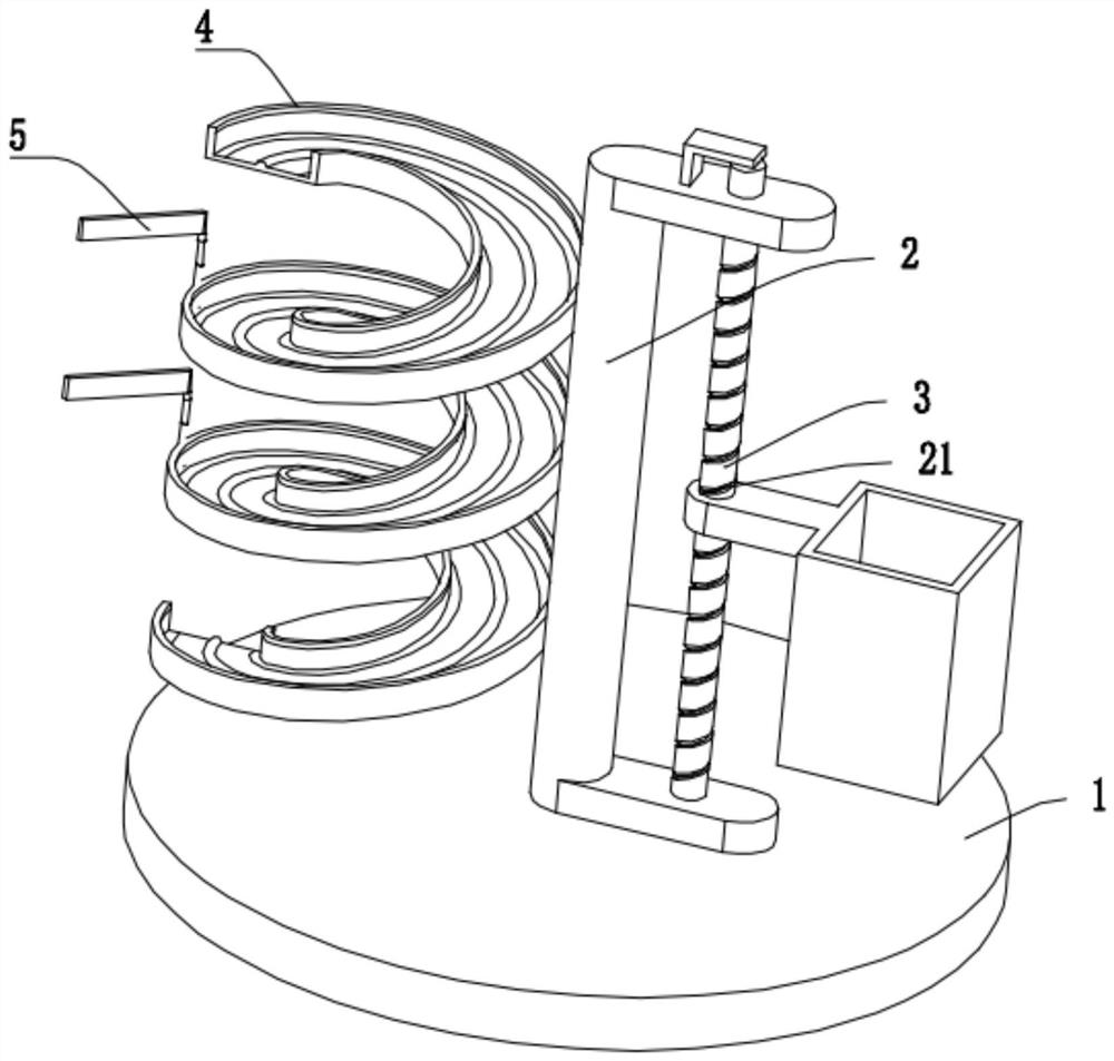 Vertical spiral conveying device