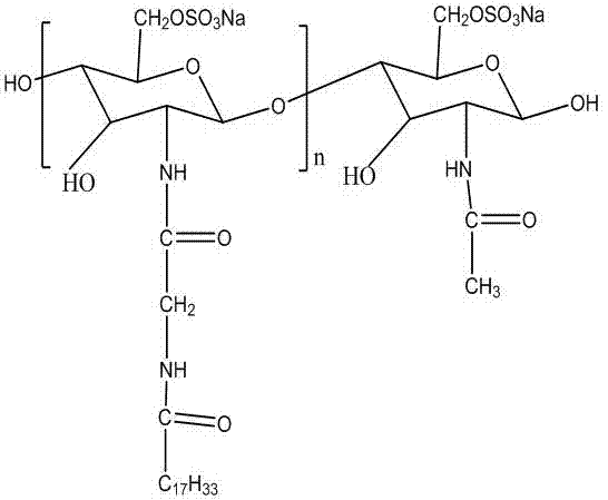 Sodium N-(N'-oleoylglycyl)-chitosan sulfonate and preparation method thereof