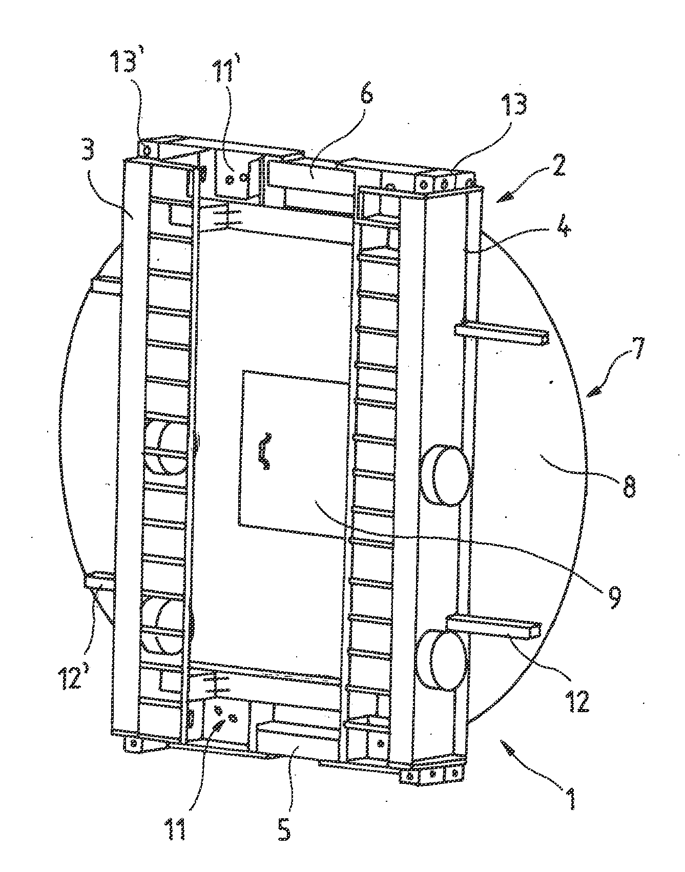 Method for handling tower sections of a tower and device for handling tower sections