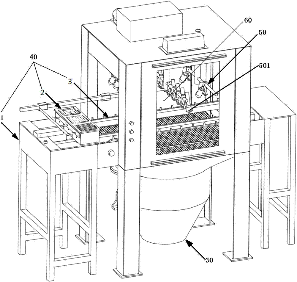 An automatic sandblasting device for diamond wire polysilicon wafers