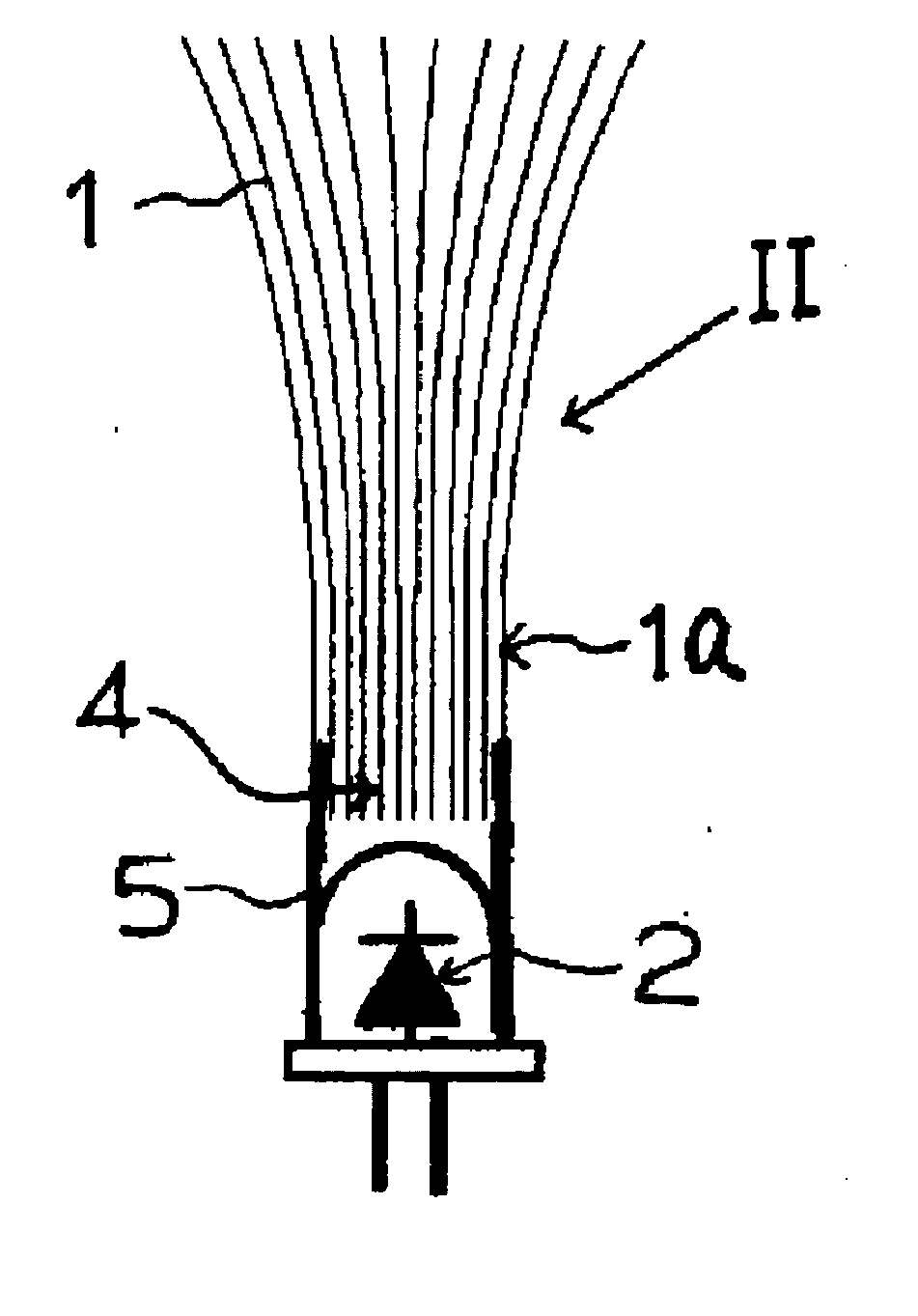 Optical fiber decoration device using led light source and article decorated thereby