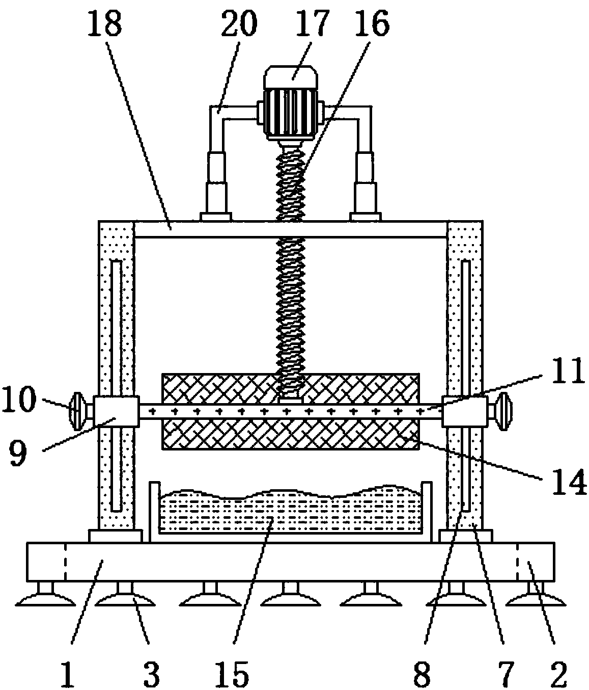 Wall brushing device for building construction with height adjustment function