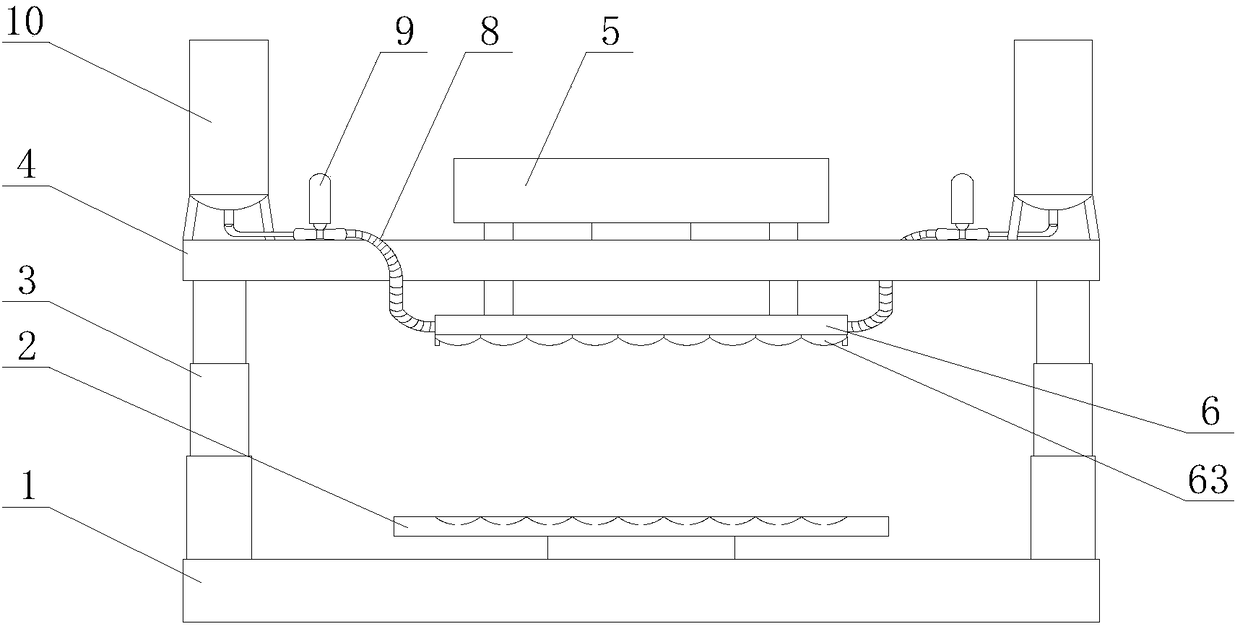 Tablecloth steam hot-pressing and cutting device and processing method implemented by same