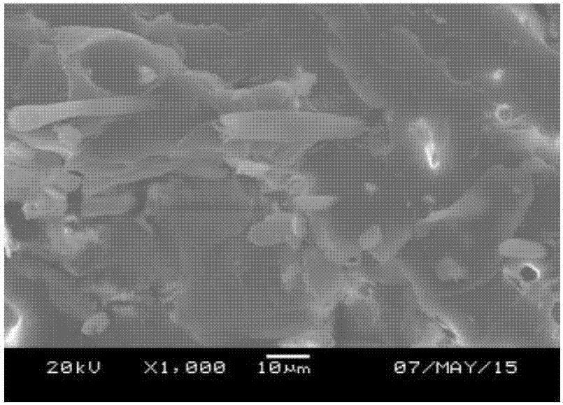 HDPE / FF (High density polyethylene / feather fiber) composite material added with carbonized FF and preparation method thereof