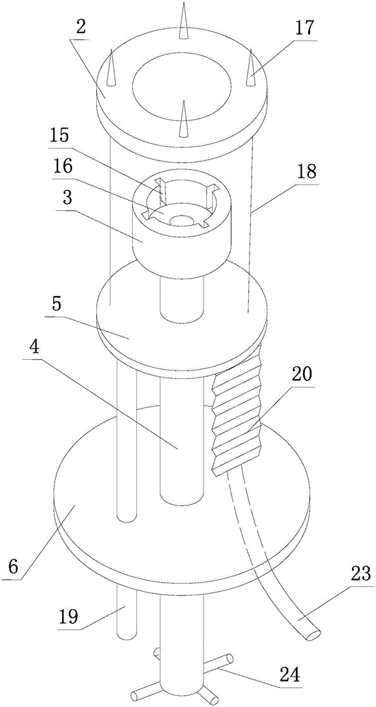 Embedding device for anchoring disc for measuring thickness of unstable layer of swelling soil slope
